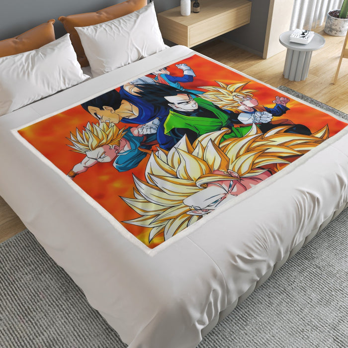 Dragon Ball Goku Super Saiyan 3 Vegeta Gohan Trending Design Household Warm Blanket