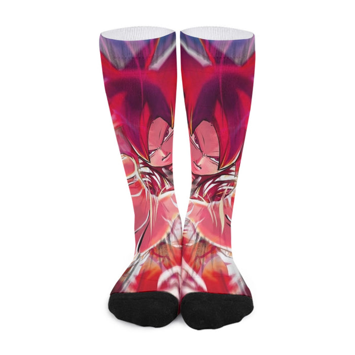 Dragon Ball Z Son Goku Super Saiyan Rose Blue Aura Socks