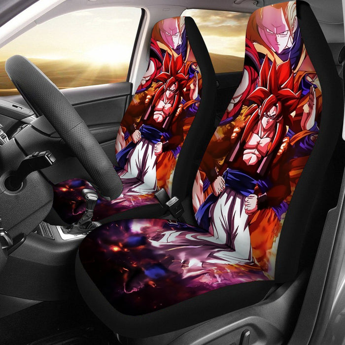 DBZ Gogeta Goku Vegeta Super Saiyan Powerful Lightning Thunder Design Car Seat Cover