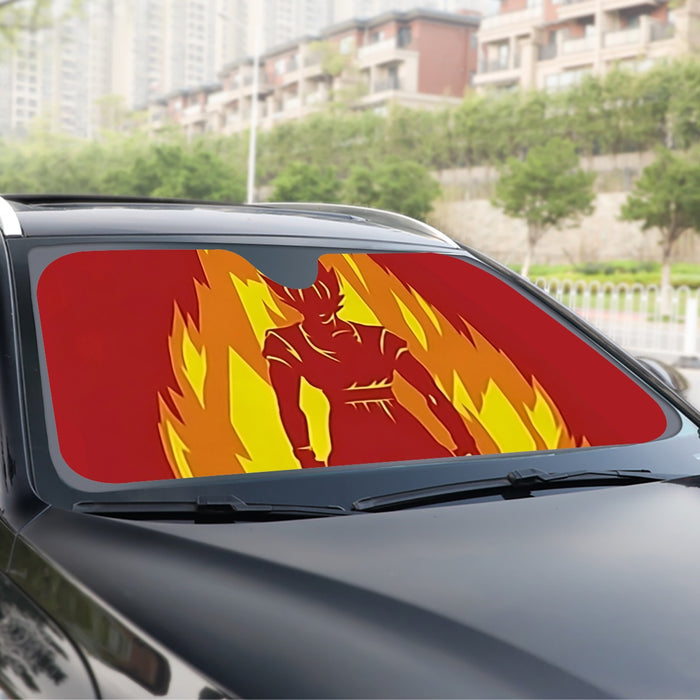 Dragon Ball Z Son Goku On Fire Its Okay To Be Super Saiyan Windshield Sunshade