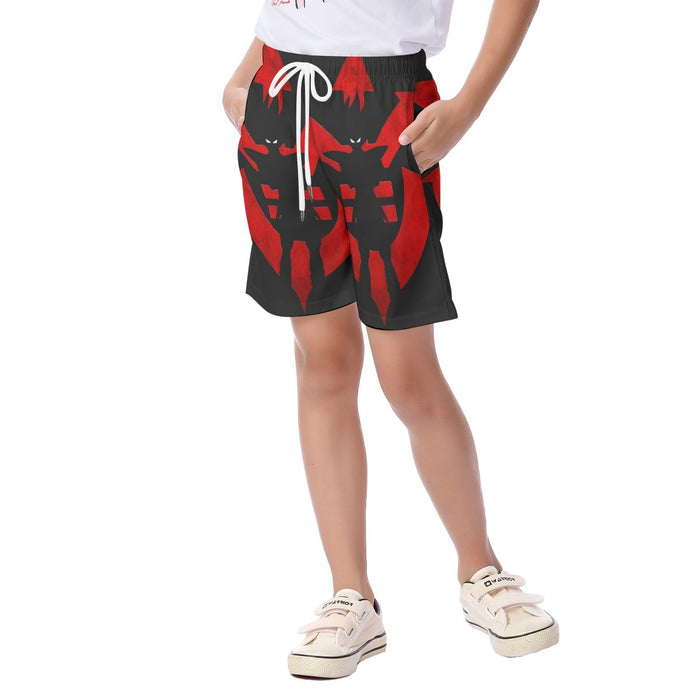 Dragon Ball Z Vegeta Shadow Cool Red Vegeta Symbol  Kid's Beach Shorts