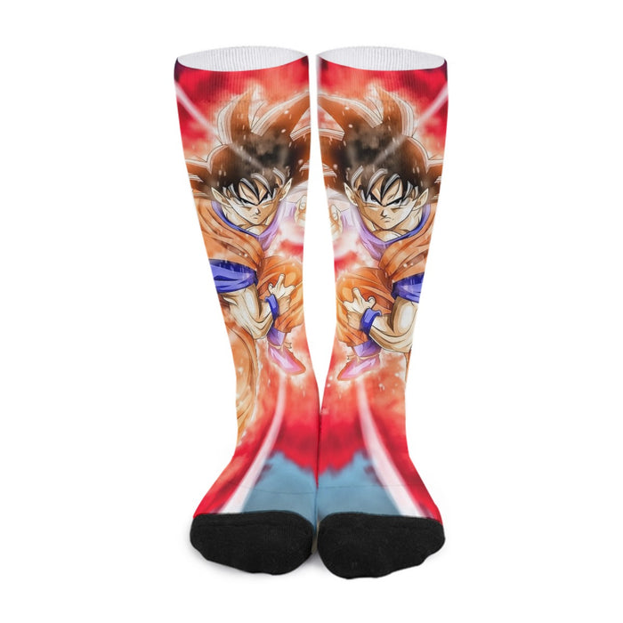 Dragon Ball Super Goku Red Kaioken Energy Epic Punch Socks