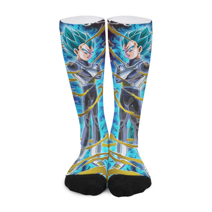 Dragon Ball Vegeta Super Saiyan God Blue SSGSS Aura Power Dope Design Socks