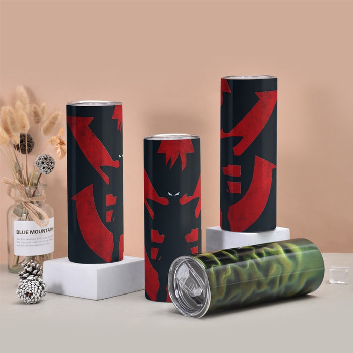 Dragon Ball Z Vegeta Shadow Cool Red Vegeta Symbol Tumbler with twinkle surface