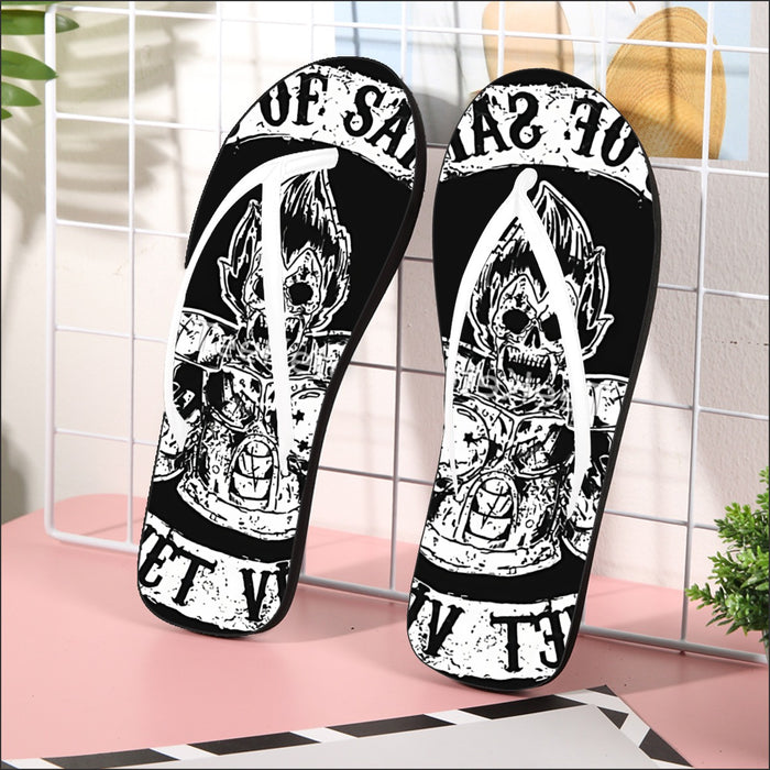 Dragon Ball Z Skeleton Vegeta Scary Super Saiyan Epic Flip Flops