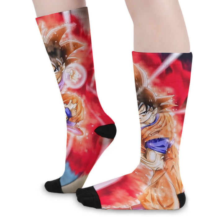 Dragon Ball Super Goku Red Kaioken Energy Epic Punch Socks