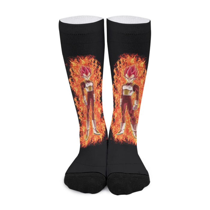 DBZ Vegeta Super Saiyan God Whis Symbol Fire Aura Streetstyle  Socks