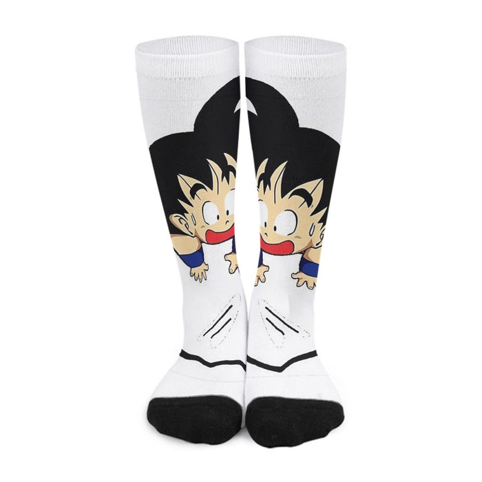 Smiling Goku On Pocket Of Dragon Ball Z Socks