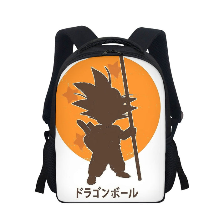 Dragon Ball Z Kid Goku Shadow Logo White Hooded Backpack