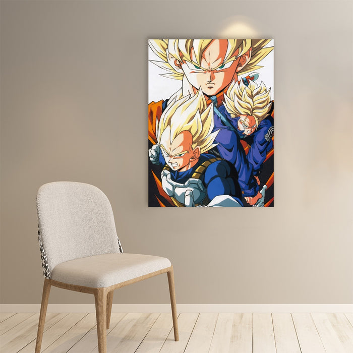 Dragon Ball Goku Vegeta Trunks Super Saiyan Power Heroes Cool Trending Design Paper poster