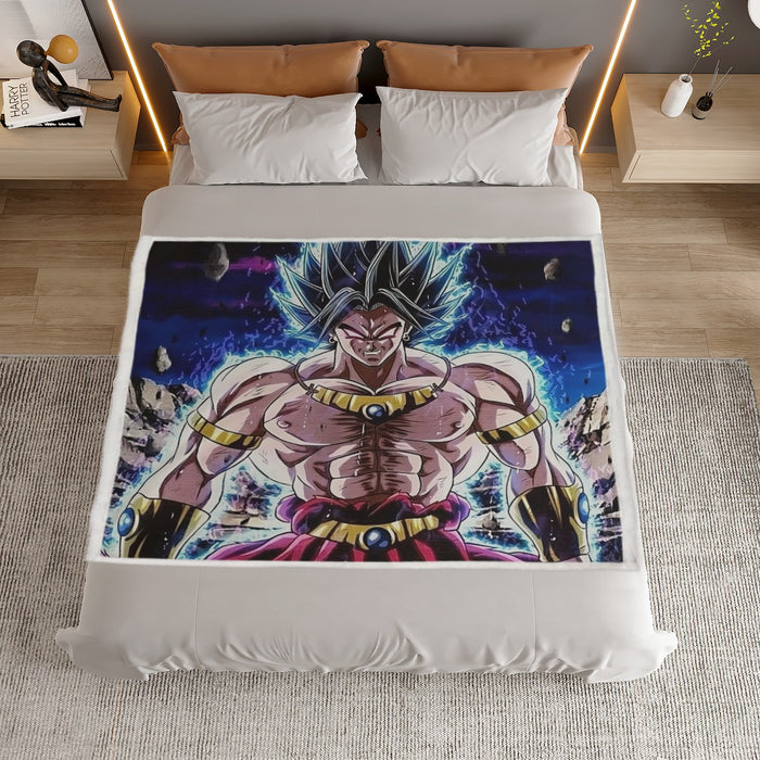 DBZ Legendary Super Saiyan Broly With Black Hair Household Warm Blanket