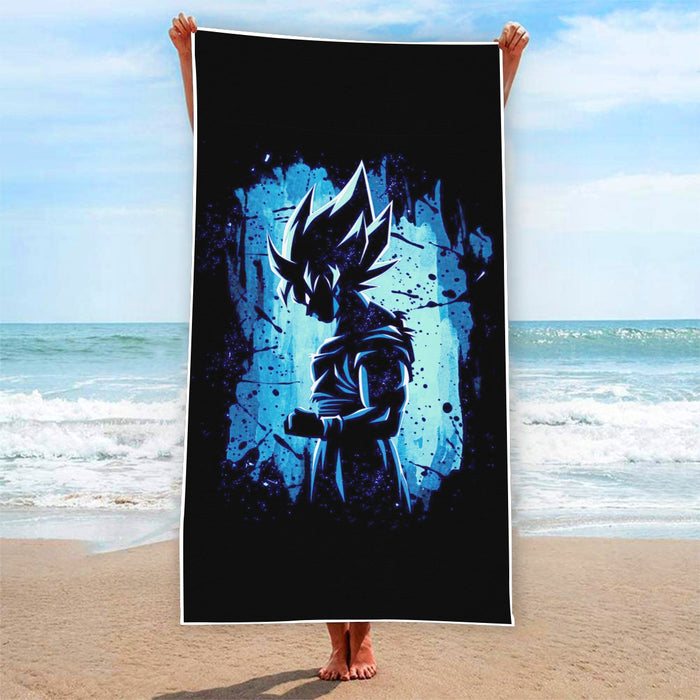 Awesome Goku Blue Design Dragon Ball Z Beach Towel
