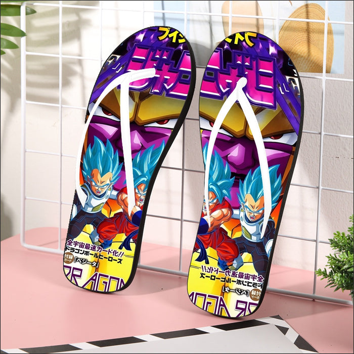 Golden Frieza Super Saiyan God Goku Vegeta Blue Hair 3D Flip Flops