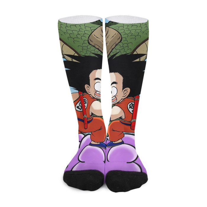 Dragon Ball  Kid Goku Flying With Shenron Socks