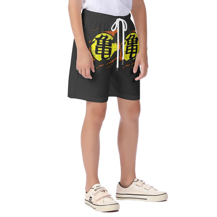 Dragon Ball Master Roshi Symbol Kanji Japanese Cool Design Kid's Beach Shorts