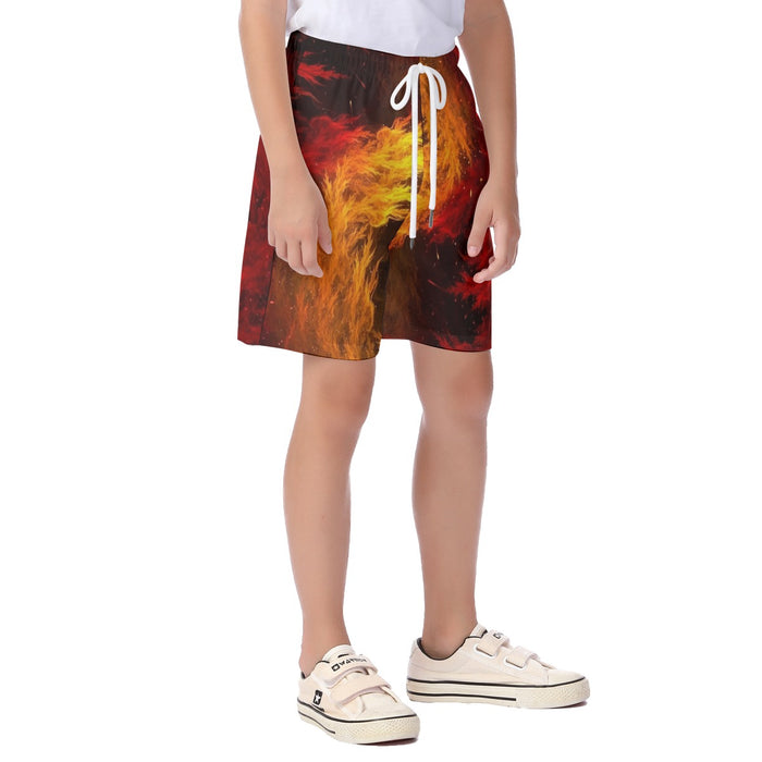 Dragon Ball Z Super Saiyan Orange Aura Dope Streetwear  Kid's Beach Shorts