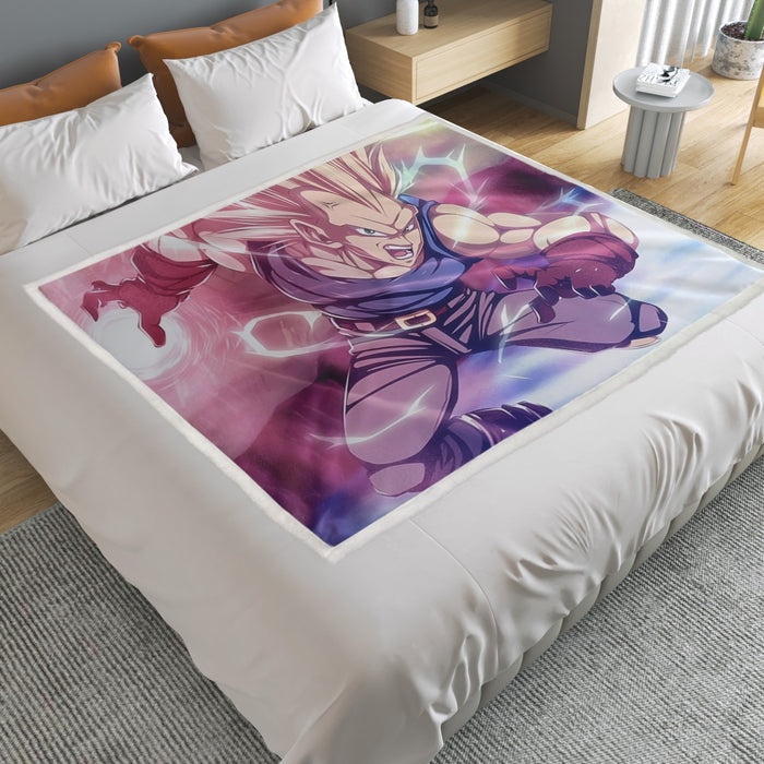 Dragon Ball Trunks SSJ3 Fan Artwork Full Print Style Household Warm Blanket