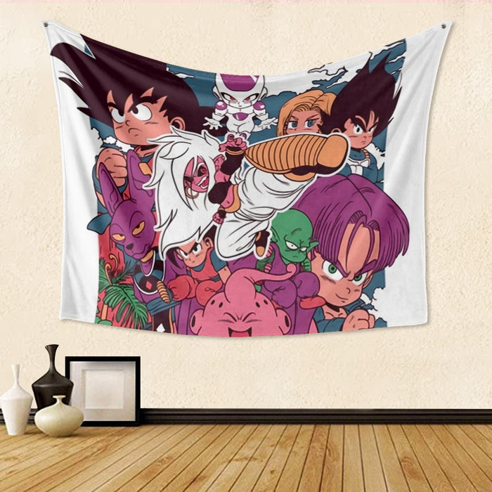 Kid Versions Of Dragon Ball Z Characters Tapestry