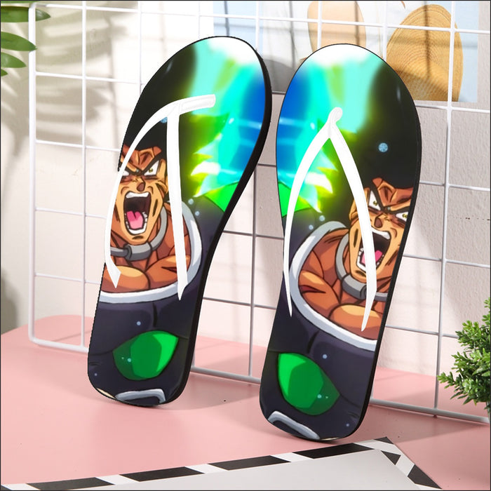 Dragon Ball Super Angry Broly Legendary Super Saiyan Flip Flops