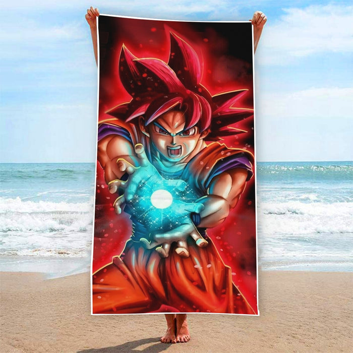 Awesome Red Hair Goku DBZ Beach Towel