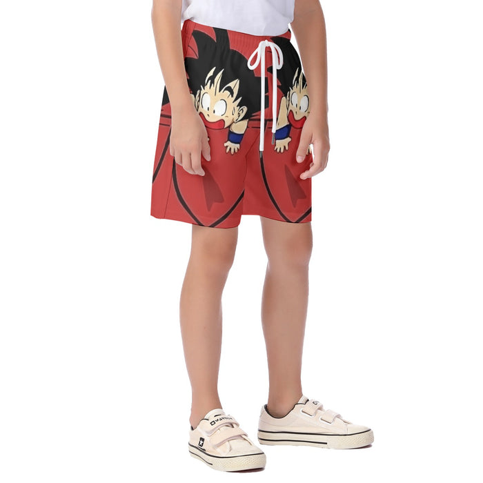 Dragon Ball Cute Goku Kid Pocket Simple Design Streetwear Kid's Beach Shorts