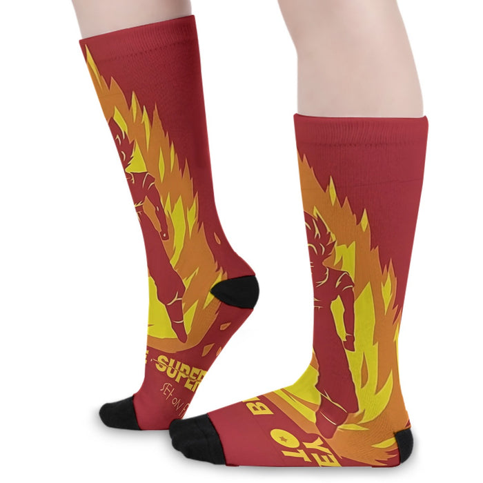 Dragon Ball Z Son Goku On Fire Its Okay To Be Super Saiyan Socks