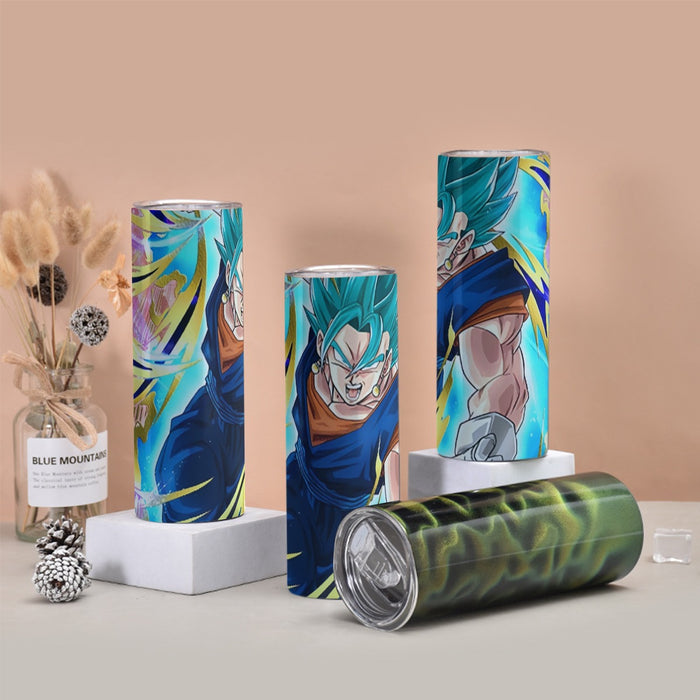 Dragon Ball Super Vegito Ultra Instinct Cool Colorful Tumbler with twinkle surface