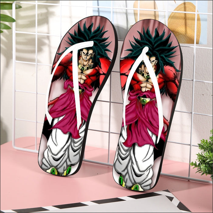 Dragon Ball Z Legendary Super Saiyan Broly 4 Dope Aura Flip Flops