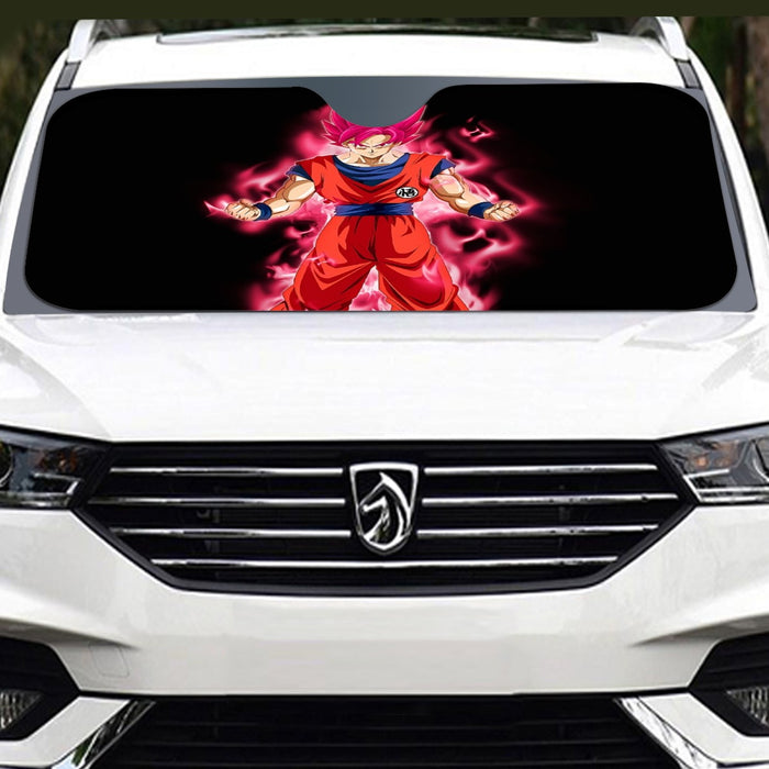 Dragon Ball Super Son Goku Red Kaioken Ultra Instinct Windshield Sunshade