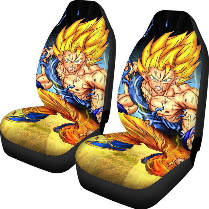 DBZ Goku Super Saiyan Thunder Power Damage Fight Cool Design  Car Seat Cover