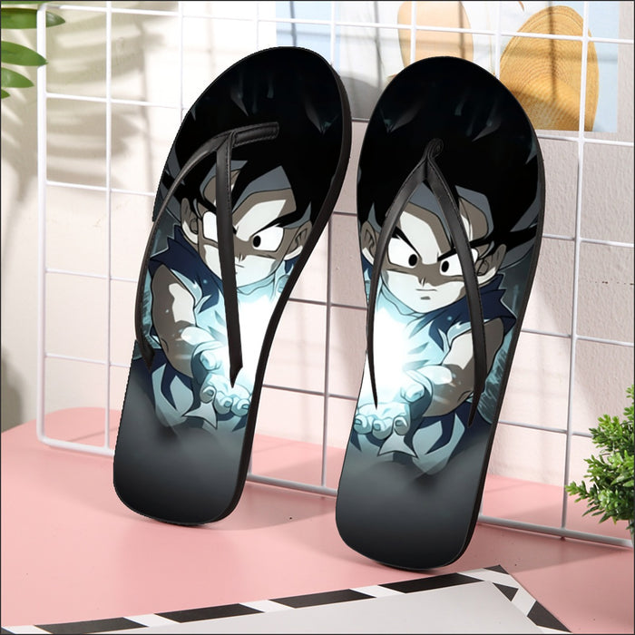 Dragon Ball Goku Kid Practice Kamehameha Cute Round Neck Design  Flip Flops