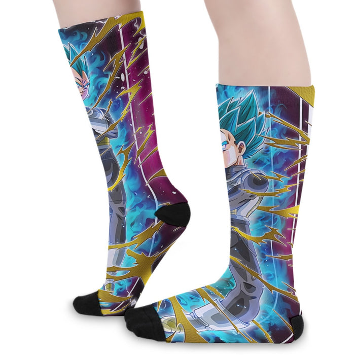 Dragon Ball Vegeta Super Saiyan God Blue SSGSS Aura Power Dope Design Socks