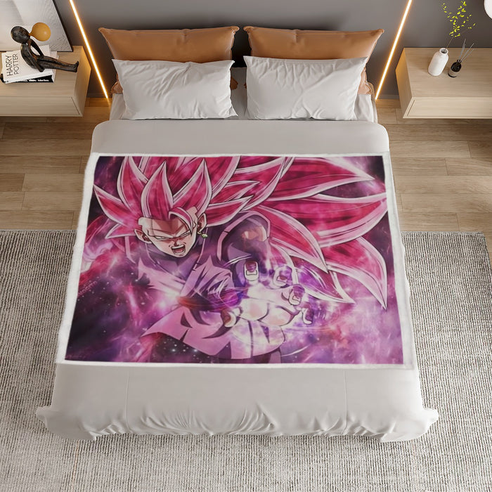 Dragon Ball Black Goku Rose 3 Ultra Instinct Epic 3D Household Warm Blanket
