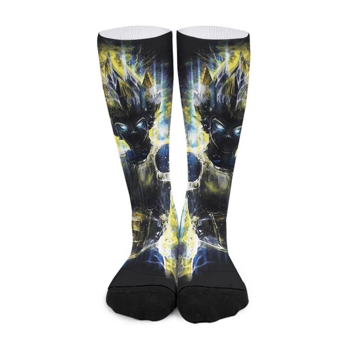 Dragon Ball Z Super Saiyan Vegeta Yellow Aura Epic Socks