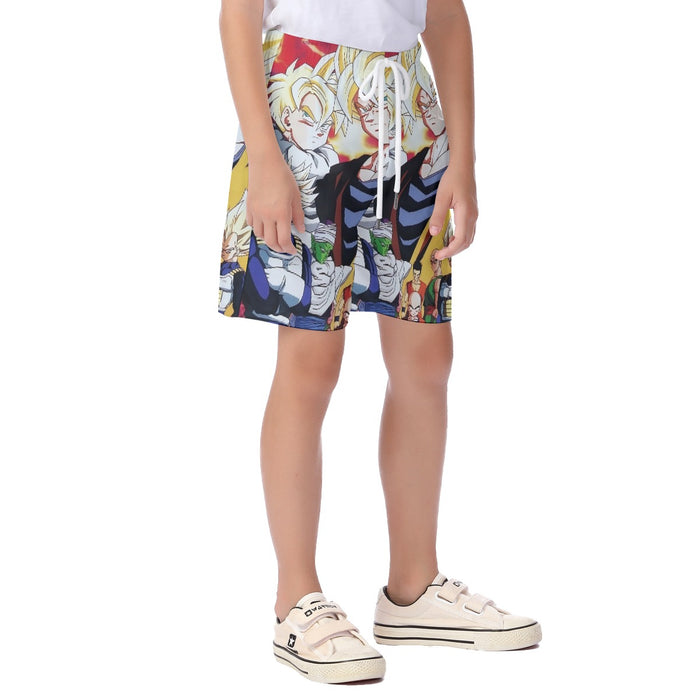 Dragon Ball Z Angry Super Saiyan Fighters  Kid's Beach Shorts