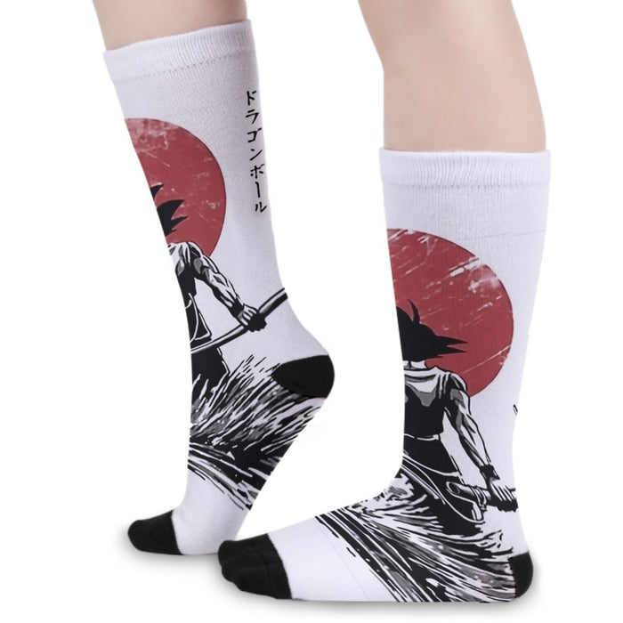 Goku With Red Moon Dragon Ball Socks