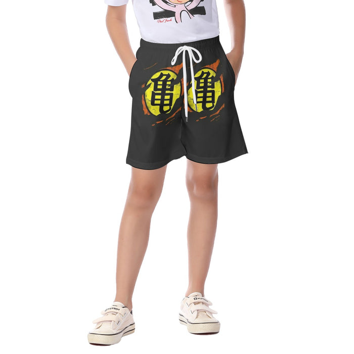 Dragon Ball Master Roshi Symbol Kanji Japanese Cool Design Kid's Beach Shorts