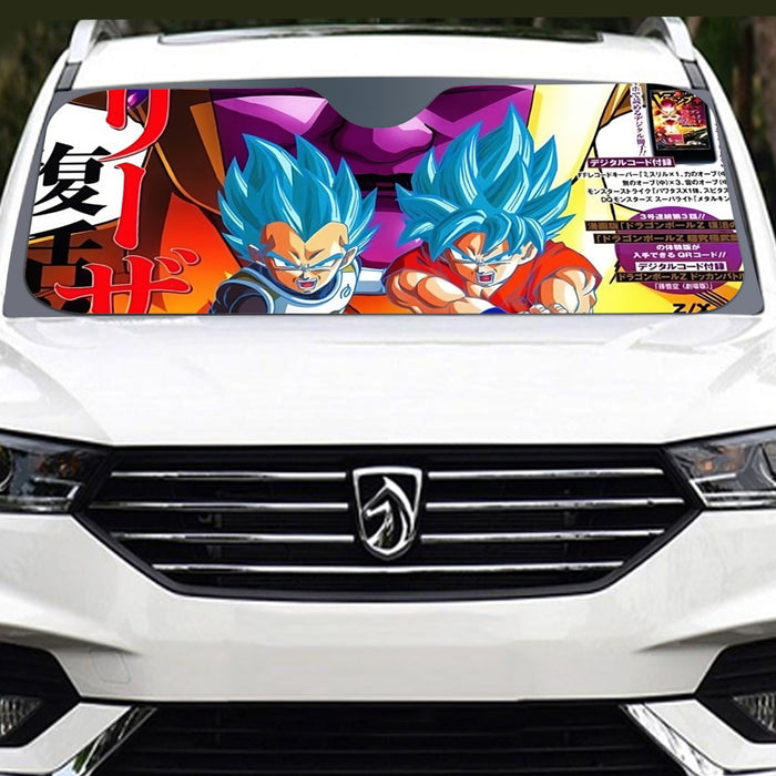 Golden Frieza Super Saiyan God Goku Vegeta Blue Hair 3D Windshield Sunshade