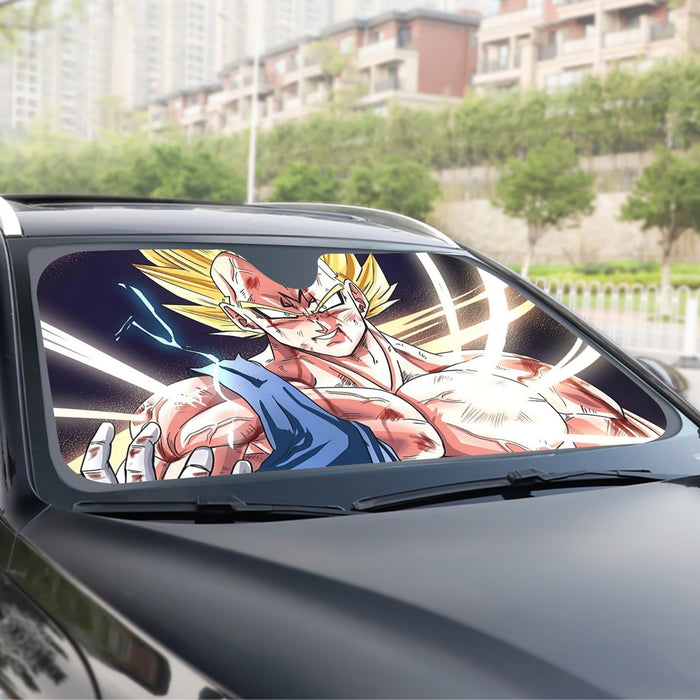 DBZ Majin Vegeta Saiyan Prince Fight Injure Manga Style Trending Windshield Sunshade