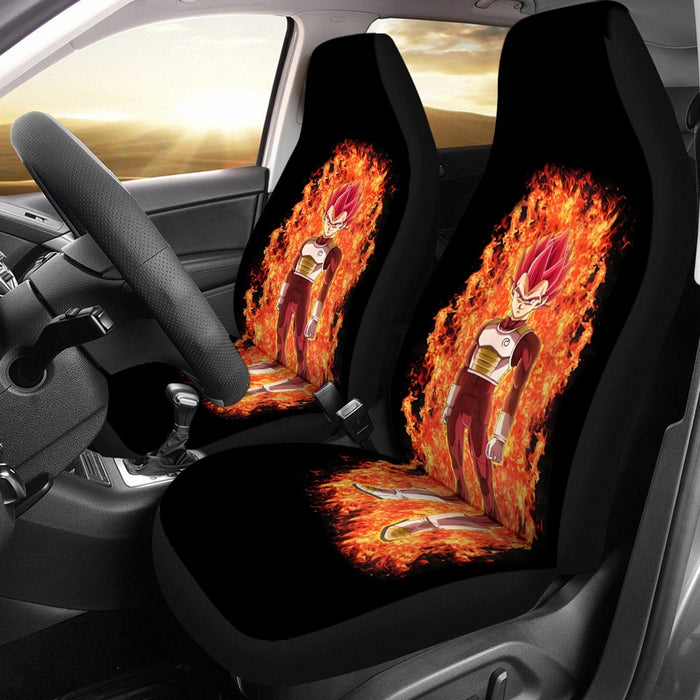 DBZ Vegeta Super Saiyan God Whis Symbol Fire Aura Streetstyle Car Seat Cover