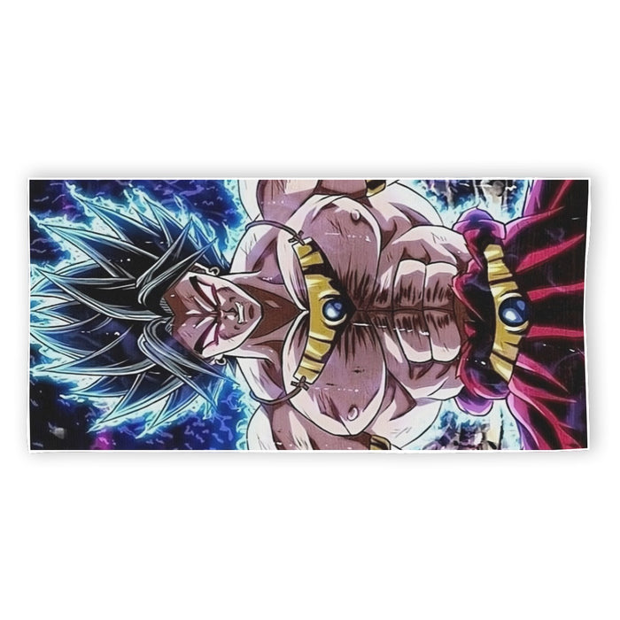 DBZ Legendary Super Saiyan Broly With Black Hair Beach Towel