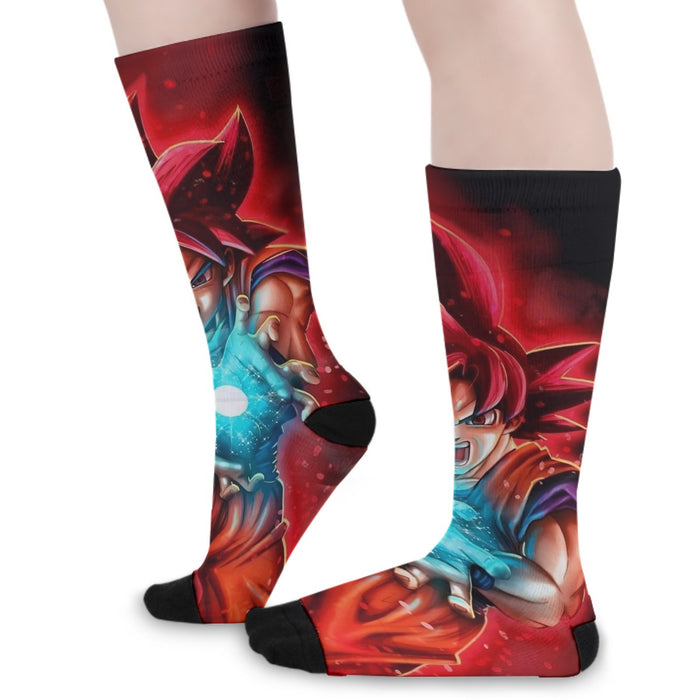 Awesome Red Hair Goku DBZ  Socks