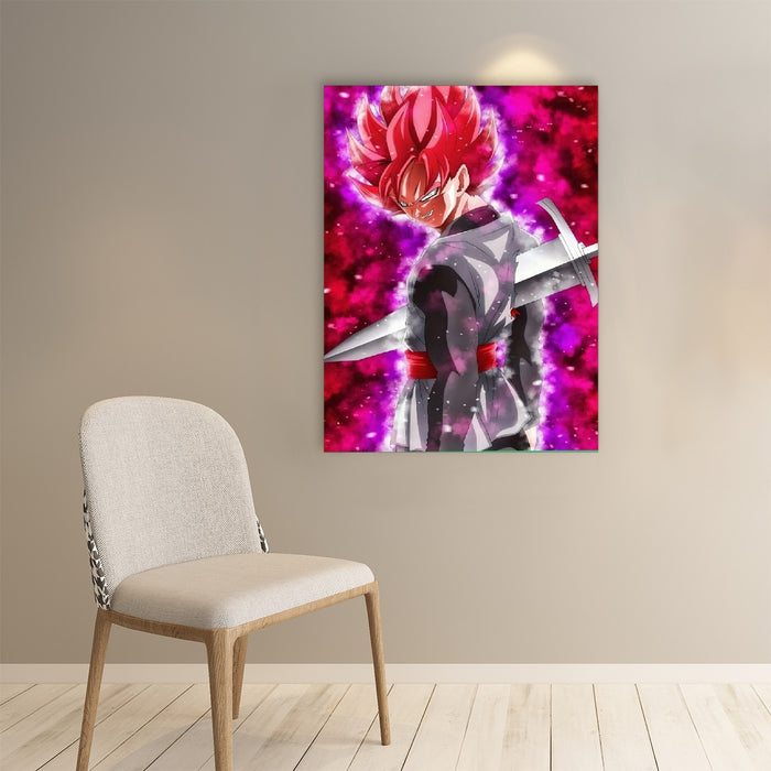 Dragon Ball Super Black Goku Rose Impaled Trunks Sword Paper poster