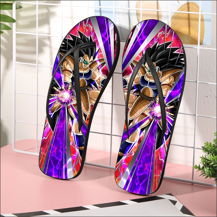 Dragon Ball Z Vibrant Saiyan Raditz Radiant Light Flip Flops