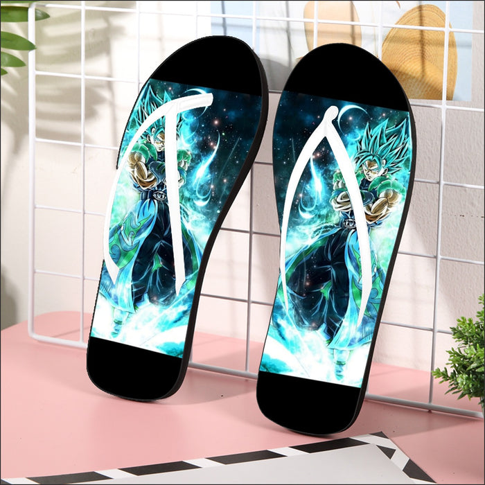 Dragon Ball Gogito 2 Blue Super Saiyan Kaioken Cool Flip Flops