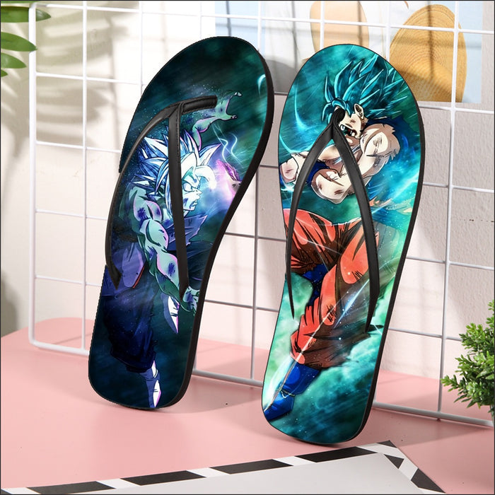 Dragon Ball Fused Zamasu Goku Blue Super Saiyan Epic Flip Flops