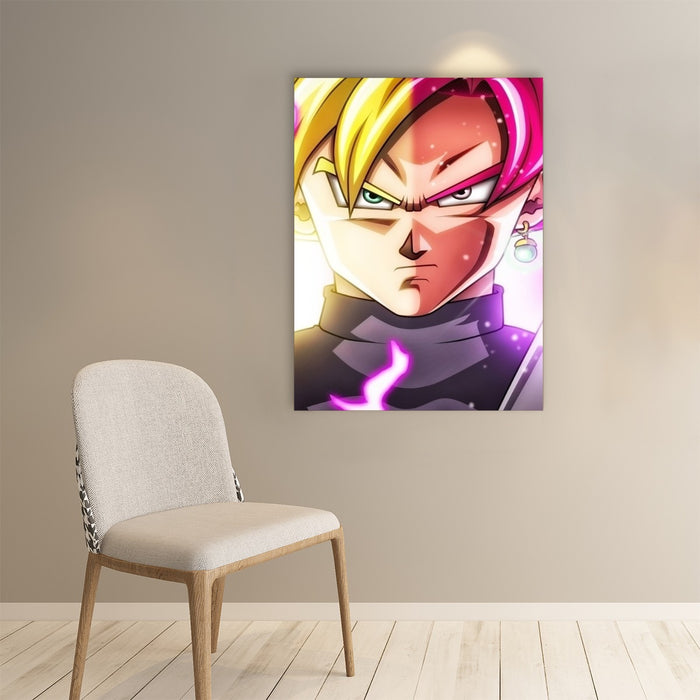 DBZ Goku God Half Rose and Golden Portrait Dope Design Paper poster