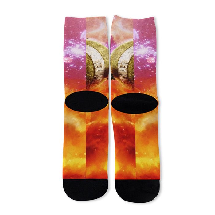 Dragon Ball Z Great King Kai Planet Cool Orange Socks