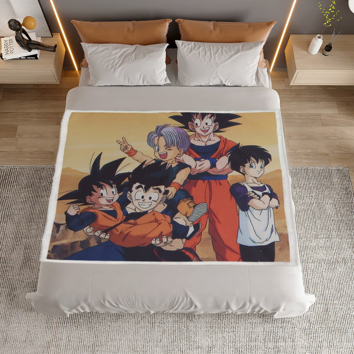 Dragon Ball Son Goku Happy Family Household Warm Blanket