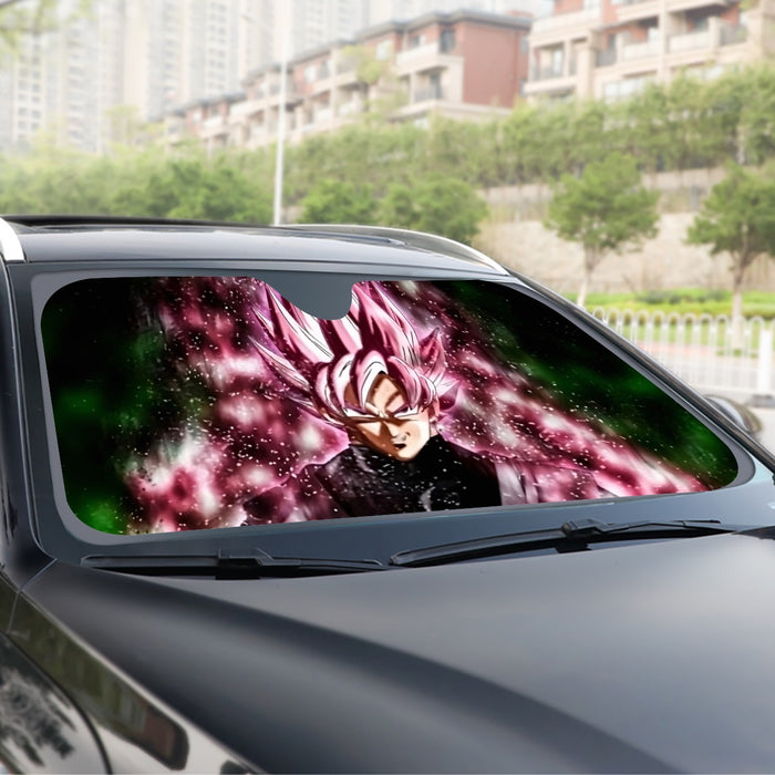 Dragon Ball Z Super Saiyan Goku Black Rose Pink Windshield Sunshade